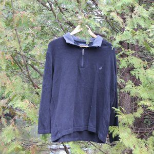 Vintage Nautica 1/4 Zip Black Cotton Sweatshirt